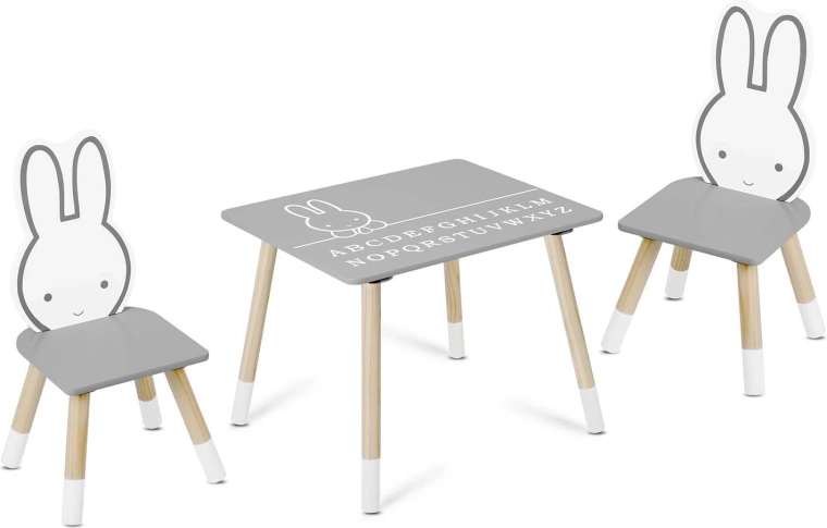 Mesa infantil con 2 sillas Ricokids conejito