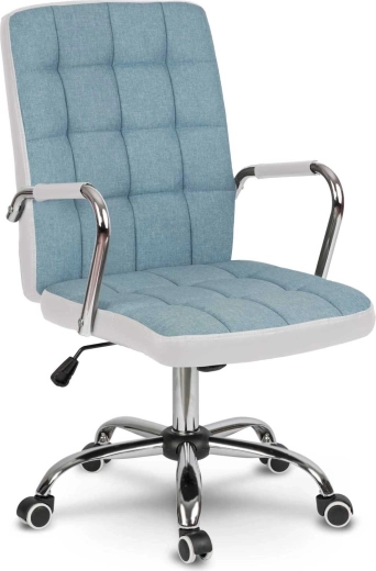 Silla de oficina Benton azul-blanca