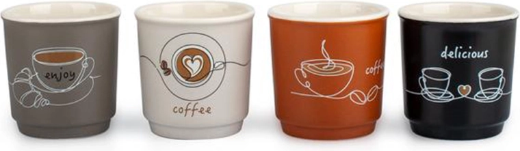 Taza de espresso de cerámica Coffee 90 ml, 4 diseños