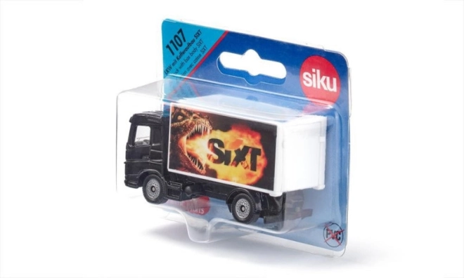 Camión de carga con caja Siku Blister SIxt con rampa abatible
