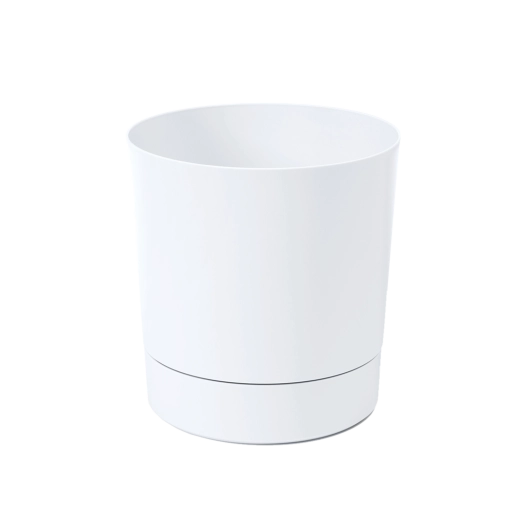 Maceta con plato Aura 20 cm blanca