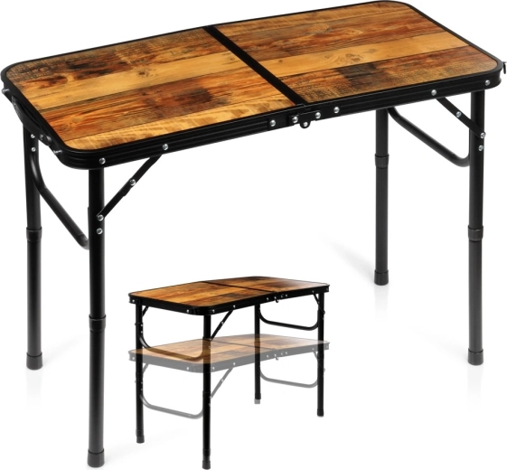 Mesa turística plegable Vilde 2 en 1 con altura regulable 80 × 40 cm