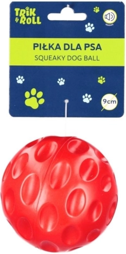 Pelota para perro con sonido roja 9 cm