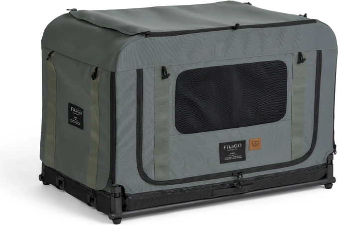 Fikago transportín tipo kennel plegable Queen M verde