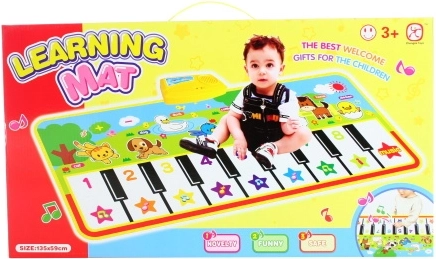 Alfombra de juego con animales y piano a pilas