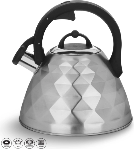 Tetera de acero inoxidable con silbato mate 3,4 l