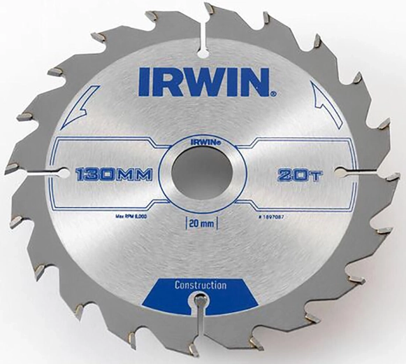 Disco de sierra IRWIN 130 mm, 20/16 mm, 20 dientes, corte fino