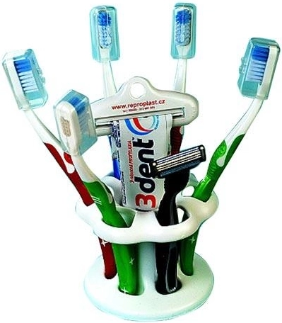 Soporte de plástico para cepillos de dientes para 6 cepillos, diámetro 10,5 cm
