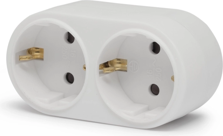 Adaptador múltiple con 2 tomas schuko