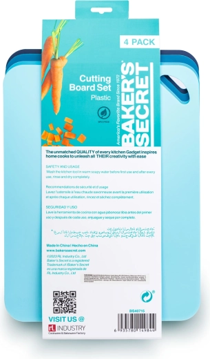Juego de 4 tablas de cortar Baker's Secret de 38 × 29 cm