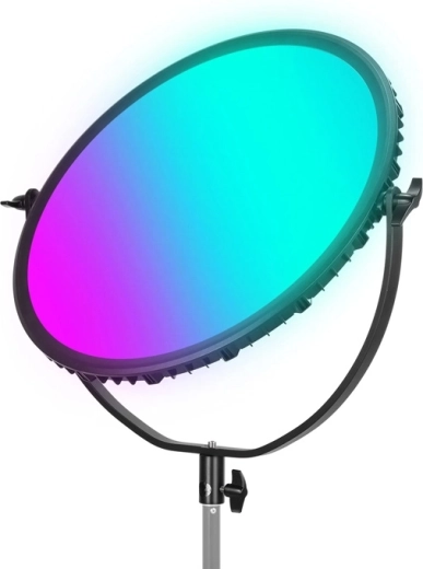 Neewer gr18c panel LED RGB redondo con iluminación lateral