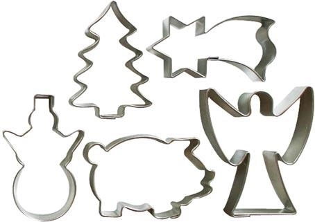 Juego de cortadores pequeños de acero inoxidable para galletas navideñas, 5 uds.