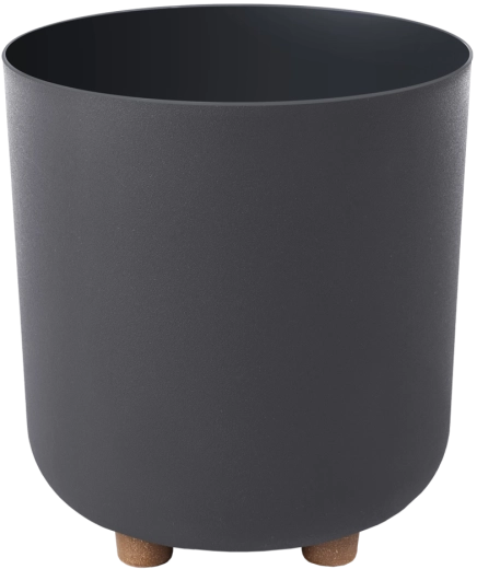 Maceta Sofia 24 cm de plástico reciclado – negro mate