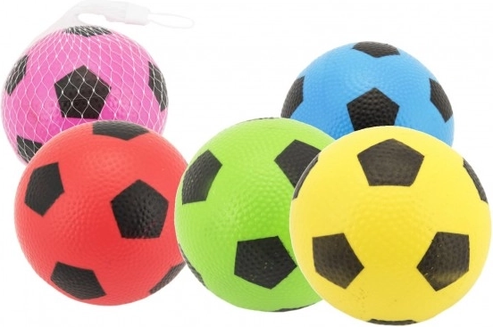 Pelota de goma con diseño de fútbol 12 cm en malla – mezcla de colores