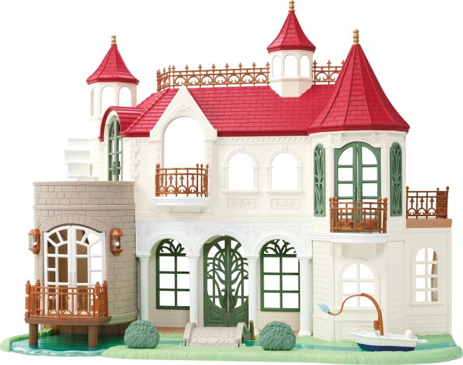 Sylvanian Families villa junto al río con tejado rojo