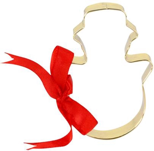 Cortador de galletas con forma de muñeco de nieve dorado 7 cm TORO