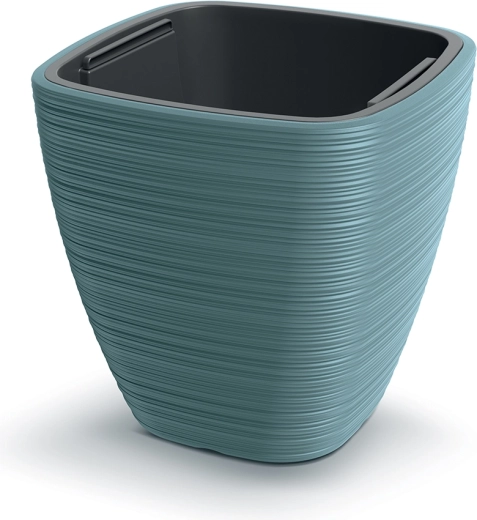 Macetero Vena Square azul escandinavo 38,8 × 38 cm