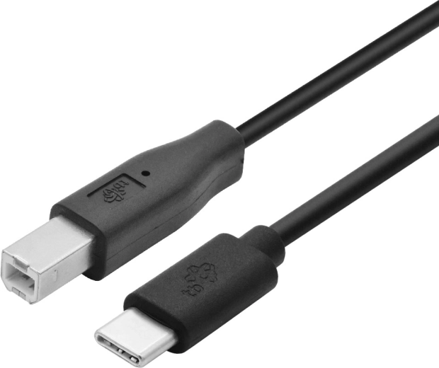 cable de impresión USB‑C a USB‑B de 1,8 m negro