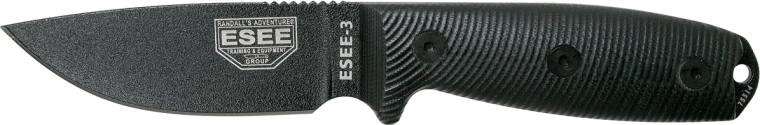 Cuchillo táctico ESEE 3 con hoja fija, empuñadura G10 y funda Kydex