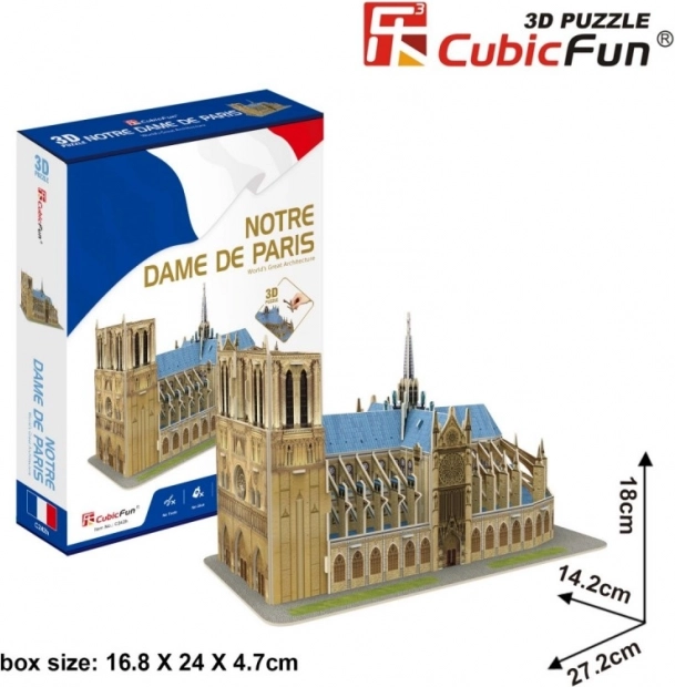 CubicFun puzzle 3D Catedral de Notre‑Dame – 53 piezas