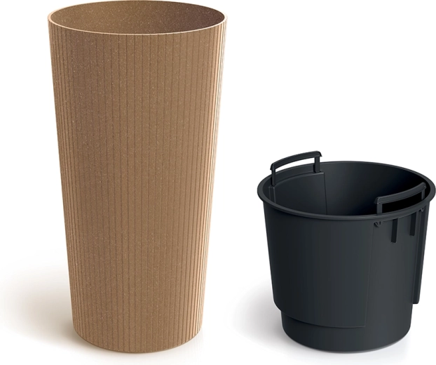 Maceta Lamia Slim Eco Wood 30 cm naturo