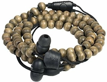 Wraps Natural Walnut auriculares in-ear marrón con cuentas de madera