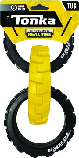 Tonka anillas de tracción de goma para perros 3 en 1, tirador resistente 27 cm