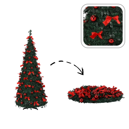 Árbol de Navidad artificial plegable Nina 120 cm con iluminación LED