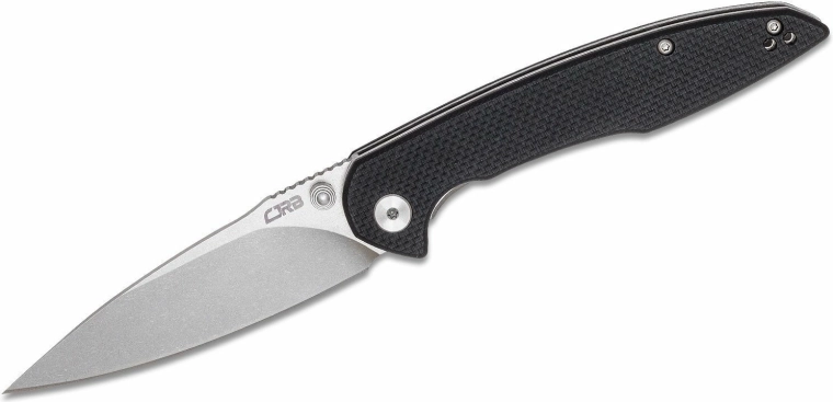 Navaja plegable CJRB Centros D2, stonewash, G10 negro