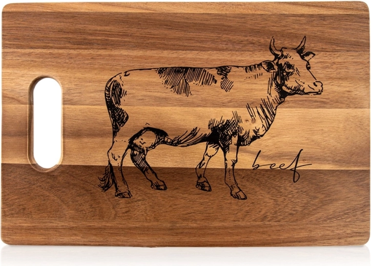 Tabla de cortar de madera Orion Beef de madera de acacia
