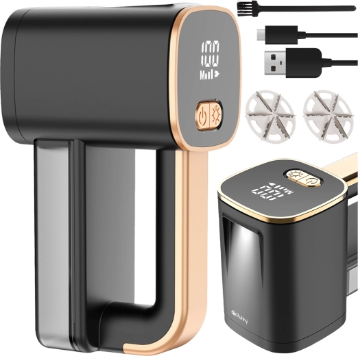 Quitapelusas inalámbrico Ruhhy para ropa con LCD y LED, negro