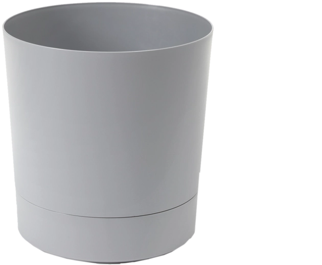 Maceta con plato Aura 28 cm – gris mate