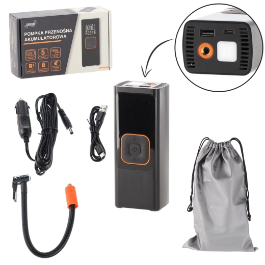 Compresor portátil a batería de 12 V para coche y bicicleta