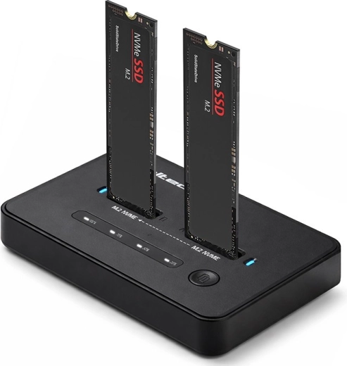 Estación de acoplamiento Qoltec para SSD M.2 NVMe/SATA con USB-C y clonación offline