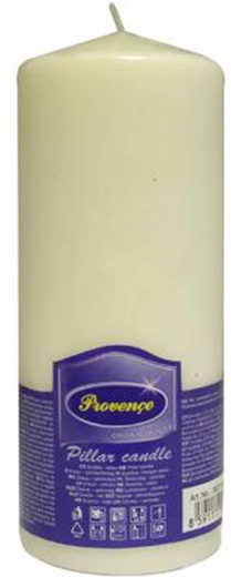 Vela cilíndrica de parafina 6,3 × 16 cm – blanca