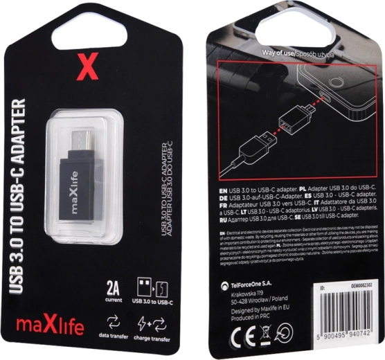 Adaptador Maxlife USB 3.0 a USB‑C
