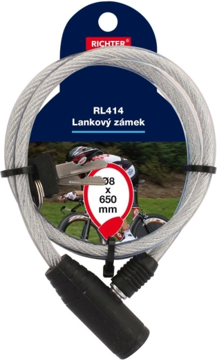 Candado de cable 8 × 650 mm con 2 llaves RICHTER