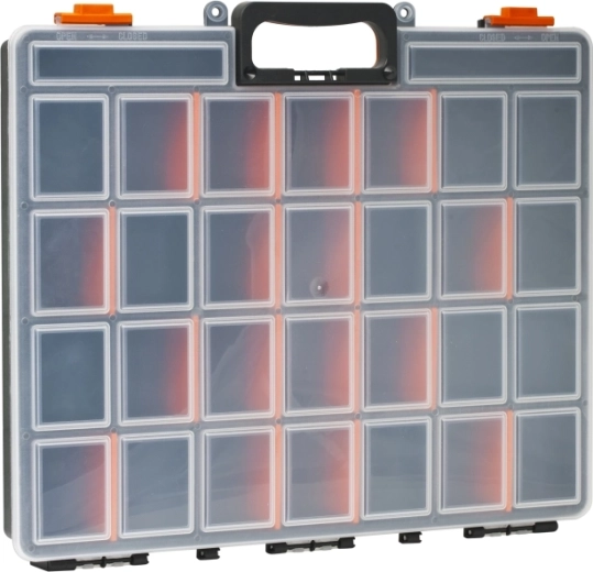 Organizador de plástico con compartimentos variables 470 × 400 × 60 mm