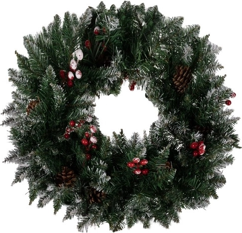 Corona navideña decorativa nevada Ruhhy