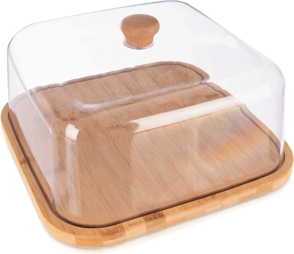 Tabla de servir de bambú con tapa, cuadrada 30 × 30 × 17 cm