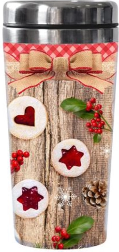 Taza térmica TORO 450 ml con motivo de galletas linzer
