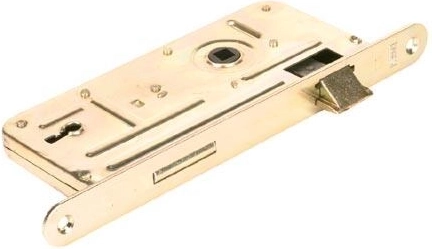 Cerradura de embutir tipo caja 90/80, zinc blanco, reversible (derecha/izquierda)