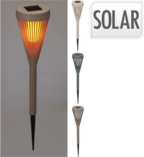 Lámpara solar de jardín LED de polipropileno, mix de colores mate 46,5 cm