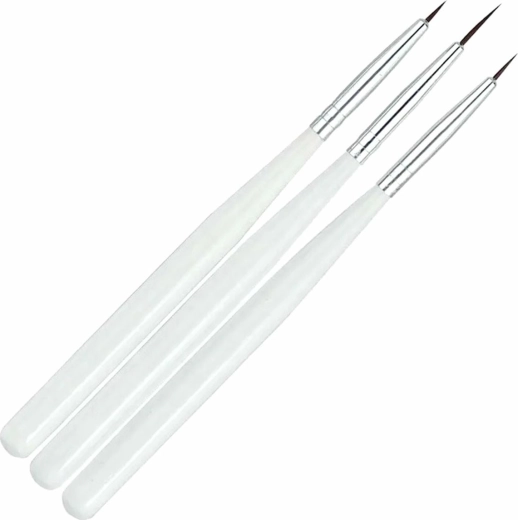 Juego de pinceles para decoración de uñas - 3 uds