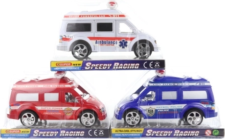 Coche de rescate de fricción, de plástico, 19 cm