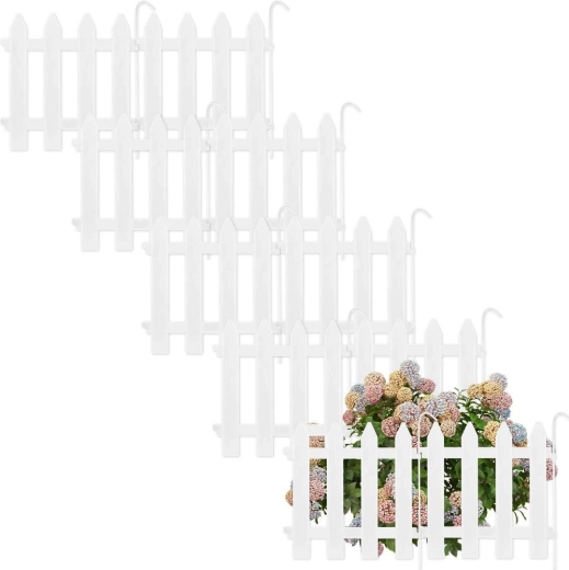 Vallado decorativo blanco para jardín 30 × 30 cm, set de 10 uds.