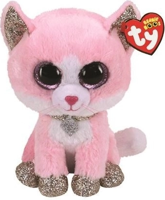 Gato de peluche TY Fiona rosa 24 cm