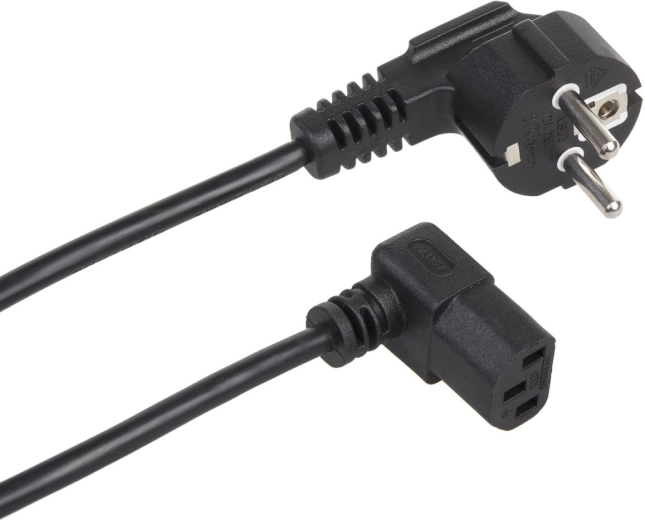 Cable de alimentación en ángulo EU CEE 7/7 a IEC C13, 3 m – Maclean