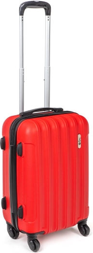 Maleta de viaje rígida con ruedas ABS roja 37 l (20")