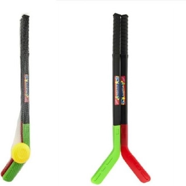 Palos de hockey infantiles con disco TEDDIES 70 cm